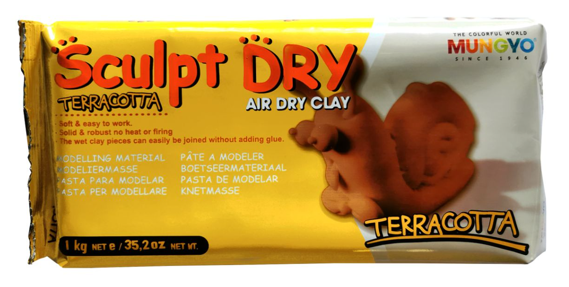 Clay Modelling Mungyo Dry Sculpt Terracotta 500g